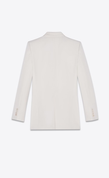 Crossed-closing blazer in Saint Laurent grain de poudre